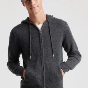 New! Quince Unisex Mongolian Cashmere Hoody Charcoal Minimalist Sz S #134
